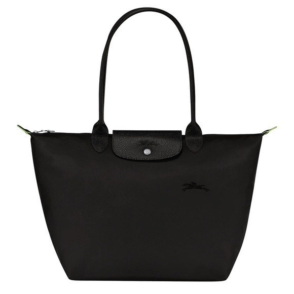Longchamp Le pliage Black Tote Bag with Embroidered Logo med to large - Picture 1 of 15